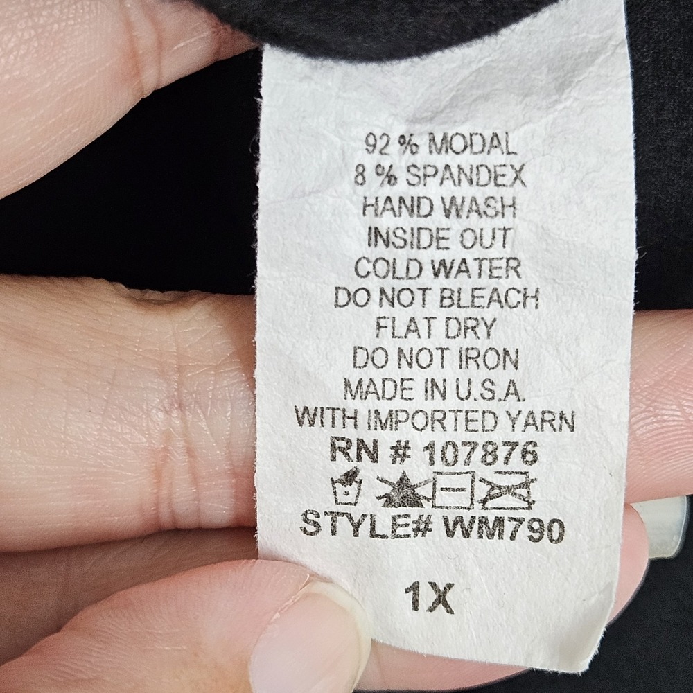 Comfy USA Black Jersey Knit Tunic Top Sz 1X - Picture 6 of 6